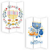 Celebratory Hanukkah Three Panel Room Divider Screen - Homeroots - Flyclothing LLC