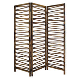 Rustic Geo Design Wood Three Panel Room Divider Screen - Homeroots - Flyclothing LLC