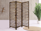 Rustic Geo Design Wood Three Panel Room Divider Screen - Homeroots - Flyclothing LLC