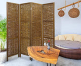 Brown Willow Four Panel Room Divider Screen - Homeroots - Flyclothing LLC