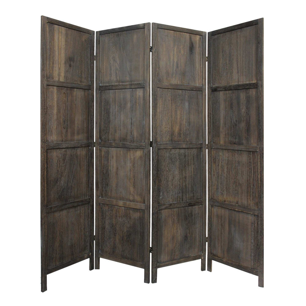 Modern Farmhouse Rustic Four Panel Room Divider Screen - Homeroots - Flyclothing LLC