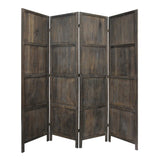 Modern Farmhouse Rustic Four Panel Room Divider Screen - Homeroots - Flyclothing LLC