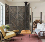 Modern Farmhouse Rustic Four Panel Room Divider Screen - Homeroots - Flyclothing LLC