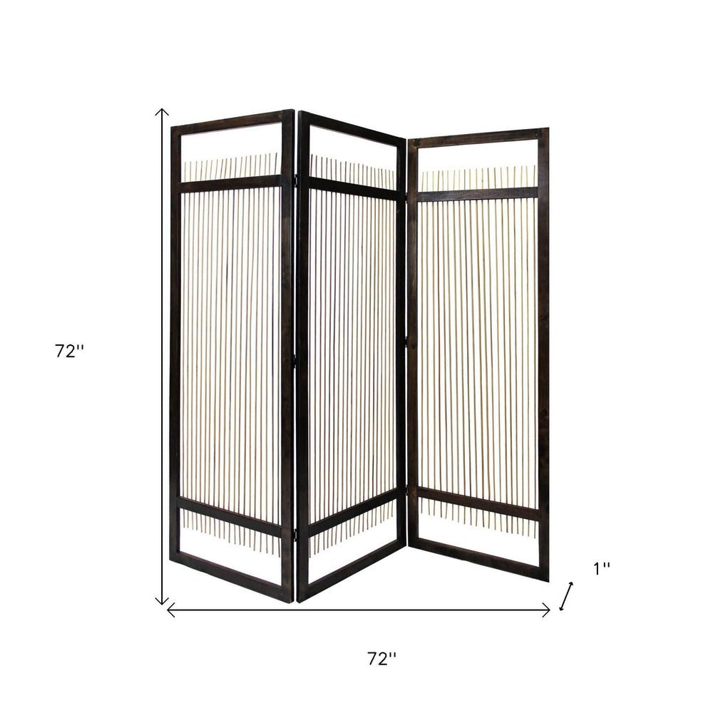 Light and Dark Rattan Three Panel Room Divider Screen - Homeroots - Flyclothing LLC