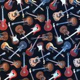 Rockmount Ranch Ware Electric Guitars Western Cotton Bandana in Black - Rockmount Clothing - Flyclothing LLC
