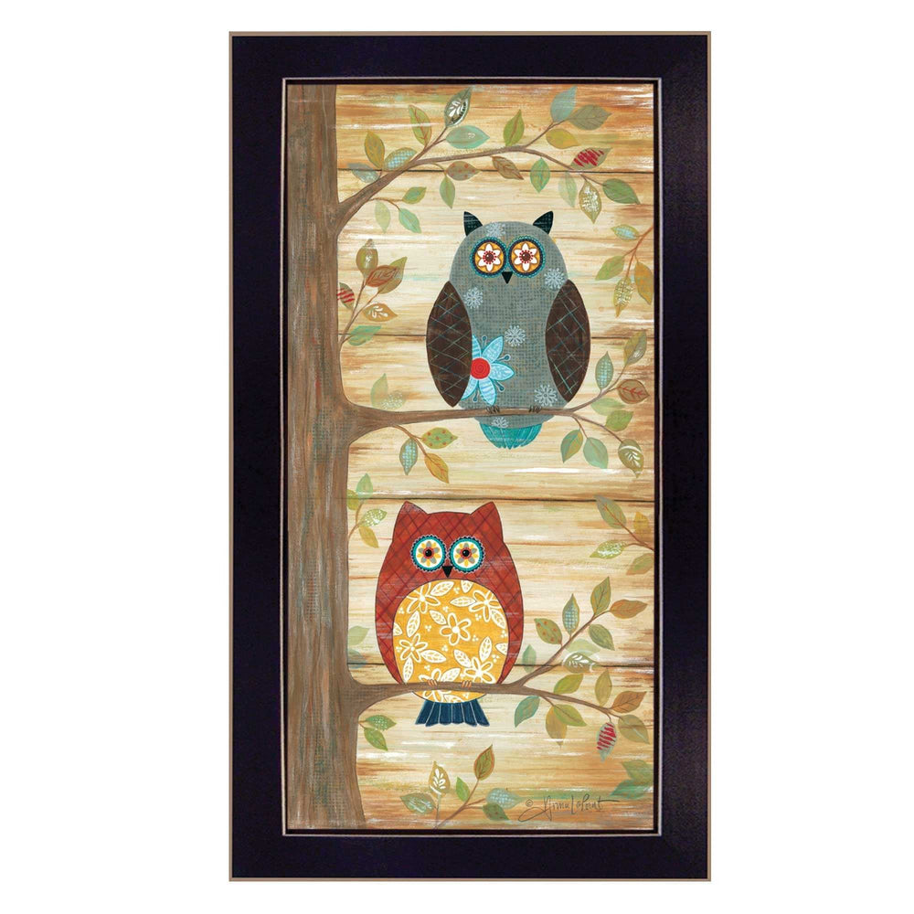 Two Wise Owls Black Framed Print Wall Art - Homeroots - Flyclothing LLC
