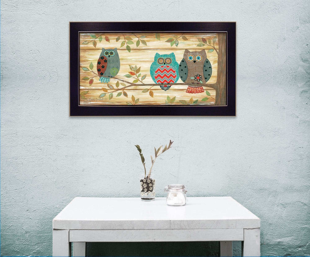 Three Wise Owls 1 Black Framed Print Wall Art - Homeroots - Flyclothing LLC