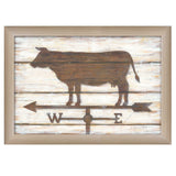 Farmhouse Cow Brown Framed Print Wall Art - Homeroots - Flyclothing LLC