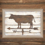 Farmhouse Cow Brown Framed Print Wall Art - Homeroots - Flyclothing LLC