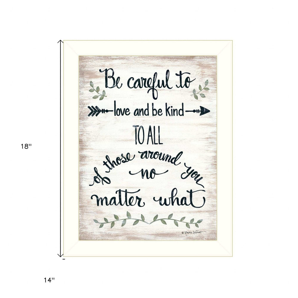 Be Careful 1 White Framed Print Wall Art - Homeroots - Flyclothing LLC