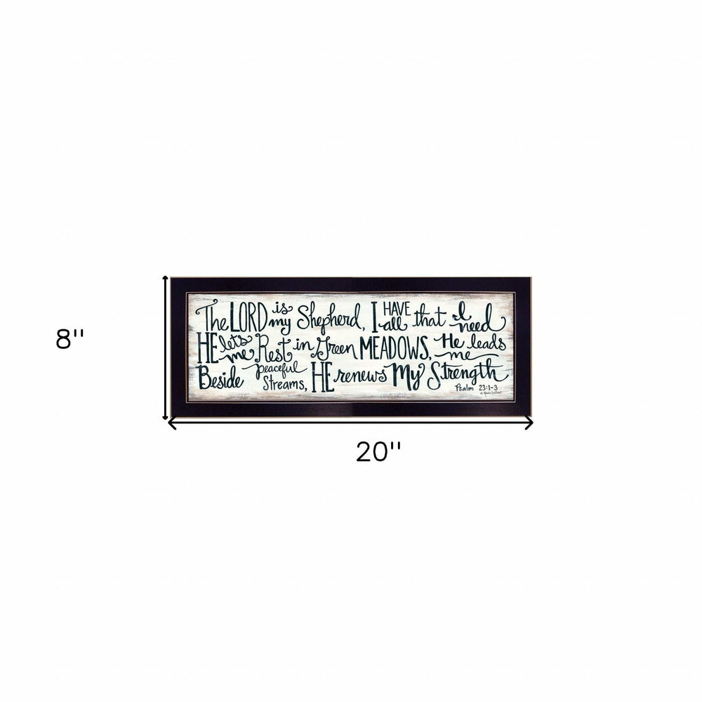 The Lord is My Shepherd 1 Black Framed Print Wall Art - Homeroots - Flyclothing LLC