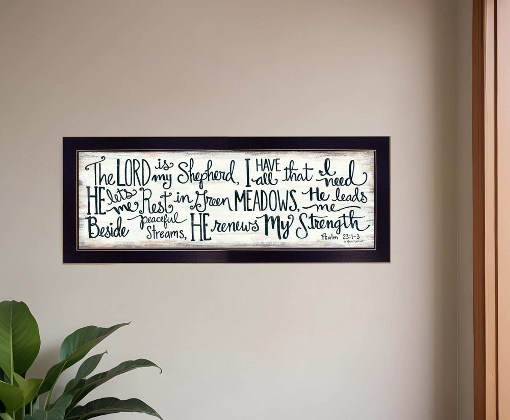 The Lord is My Shepherd 1 Black Framed Print Wall Art - Homeroots - Flyclothing LLC