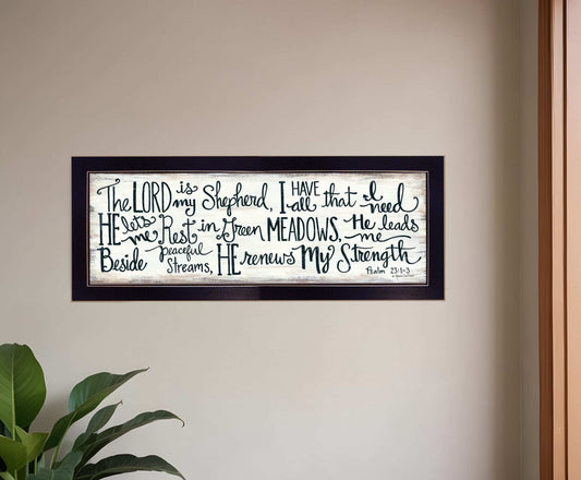 The Lord is My Shepherd 1 Black Framed Print Wall Art - Homeroots - Flyclothing LLC