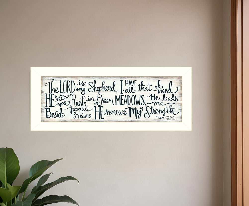 The Lord is My Shepherd 2 White Framed Print Wall Art - Homeroots - Flyclothing LLC