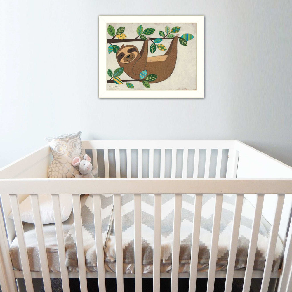 Hanging Sloth I 2 White Framed Print Wall Art - Homeroots - Flyclothing LLC