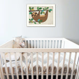 Hanging Sloth I 2 White Framed Print Wall Art - Homeroots - Flyclothing LLC