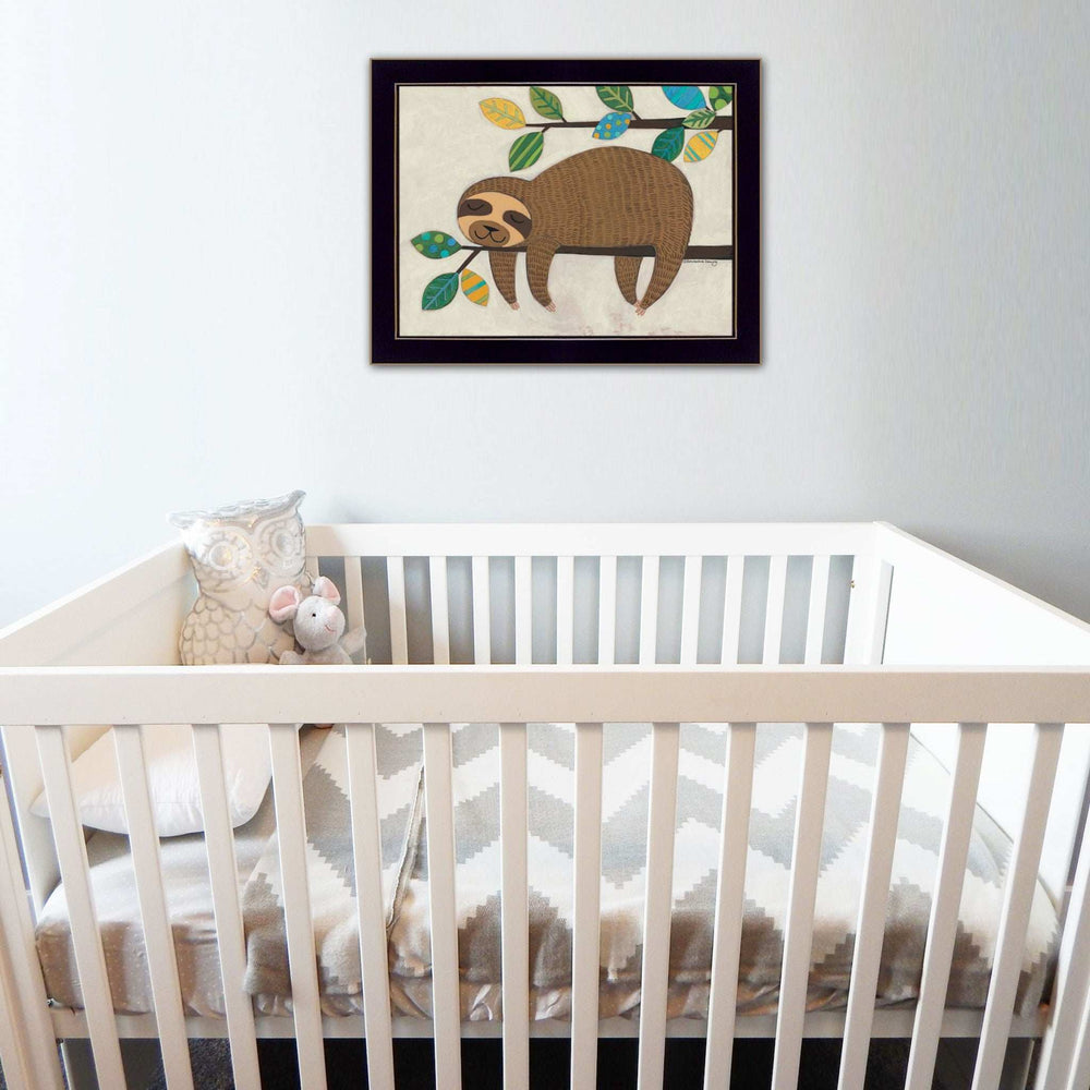 Hanging Sloth II 1 Black Framed Print Wall Art - Homeroots - Flyclothing LLC