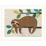 Hanging Sloth II 2 White Framed Print Wall Art - Homeroots - Flyclothing LLC
