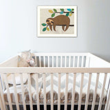 Hanging Sloth II 2 White Framed Print Wall Art - Homeroots - Flyclothing LLC
