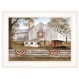 American Star Quilt Block Barn 1 White Framed Print Wall Art - Homeroots - Flyclothing LLC