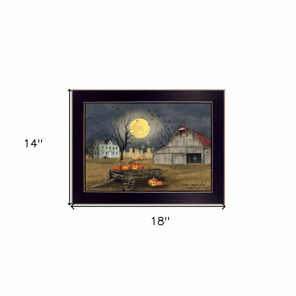 Spooky Harvest Moon 1 Black Framed Print Kitchen Wall Art - Homeroots - Flyclothing LLC