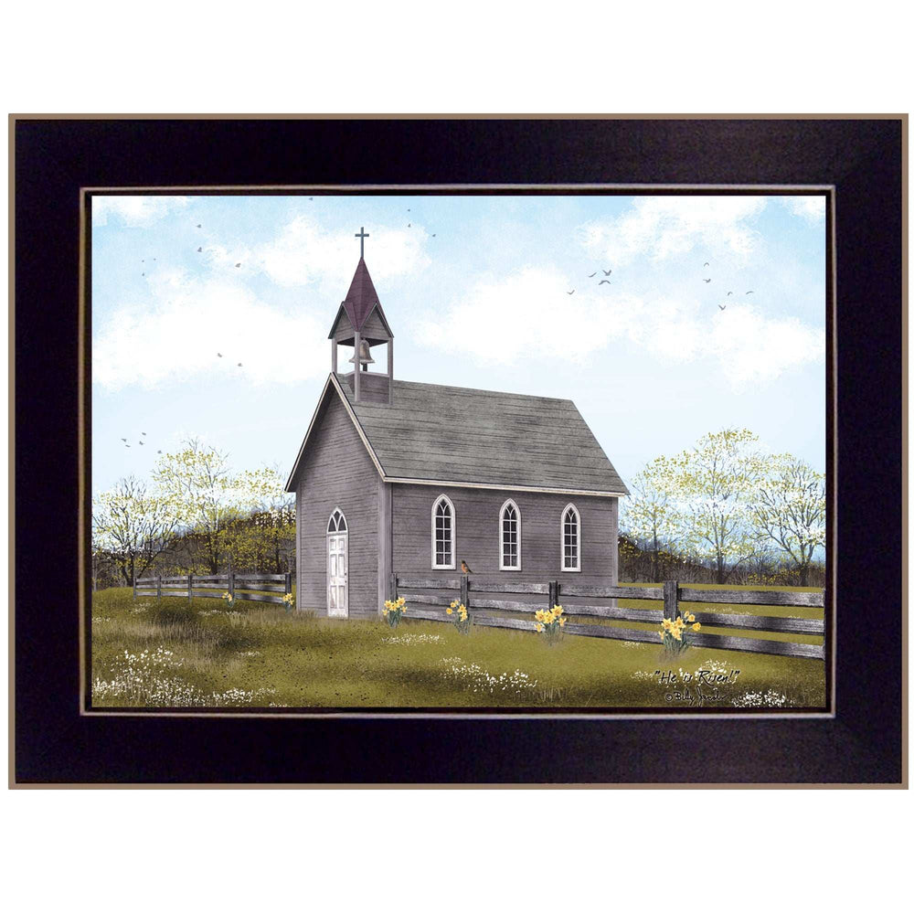 He is Risen Black Framed Print Wall Art - Homeroots - Flyclothing LLC