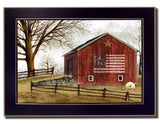 Flag Barn Black Picture Frame Print Wall Art - Homeroots - Flyclothing LLC
