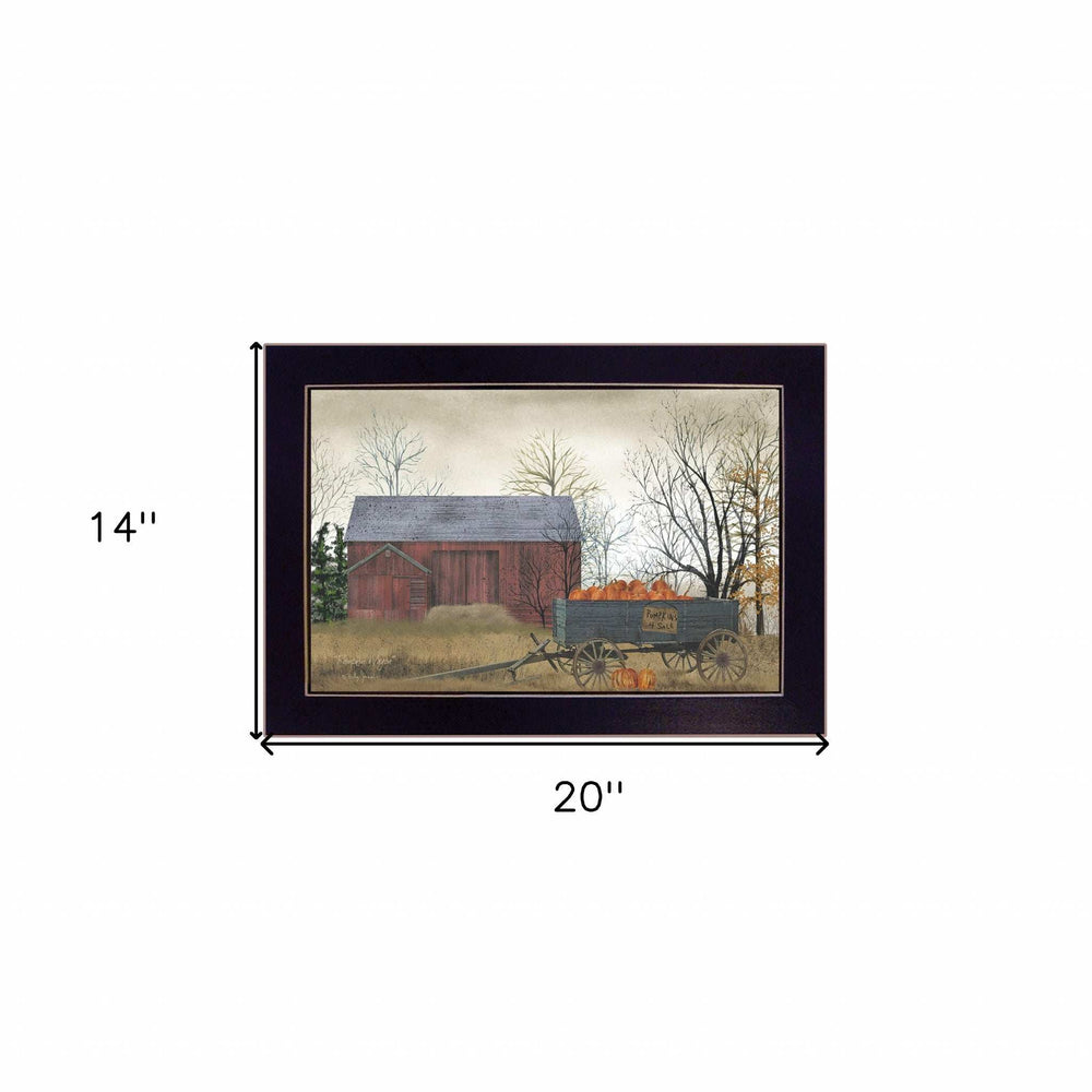 Pumpkin Wagon 1 Black Framed Print Wall Art - Homeroots - Flyclothing LLC