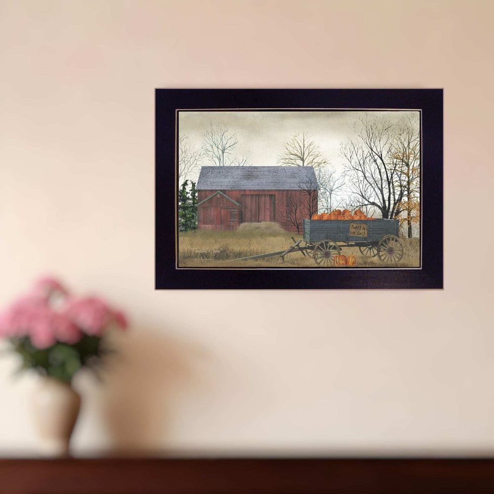 Pumpkin Wagon 1 Black Framed Print Wall Art - Homeroots - Flyclothing LLC