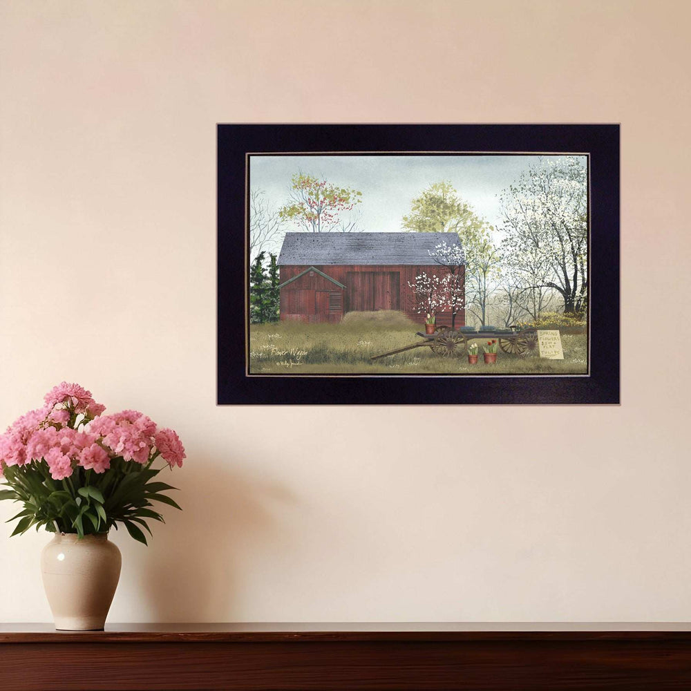 Flower Wagon 1 Black Framed Print Wall Art - Homeroots - Flyclothing LLC