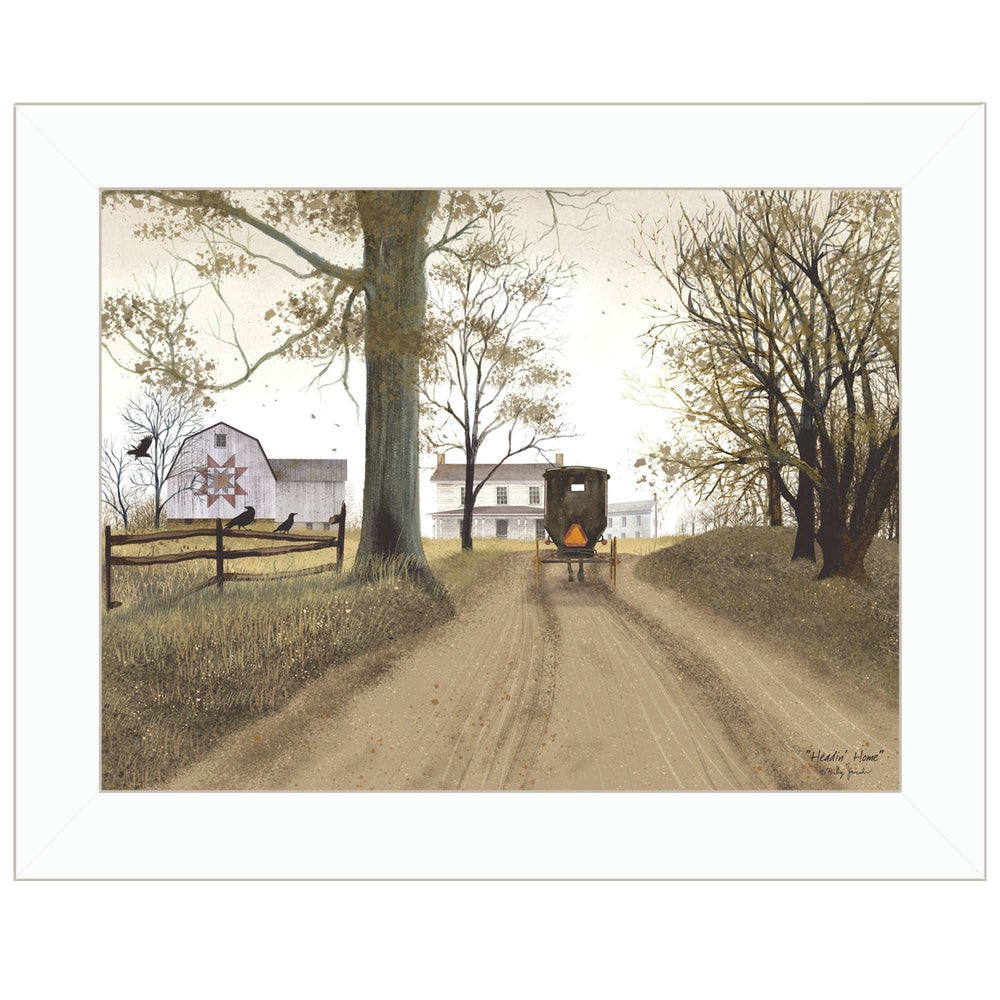 Headin Home White Framed Print Wall Art - Homeroots - Flyclothing LLC