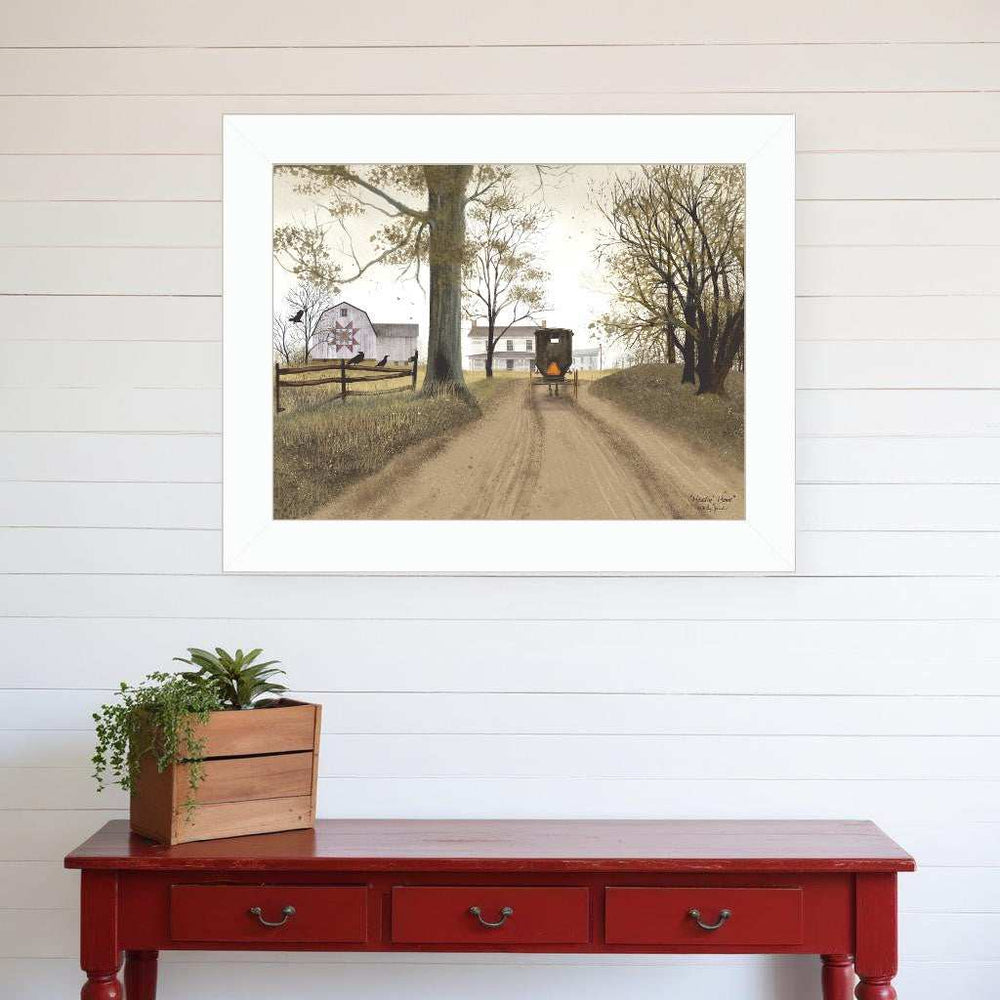 Headin Home White Framed Print Wall Art - Homeroots - Flyclothing LLC
