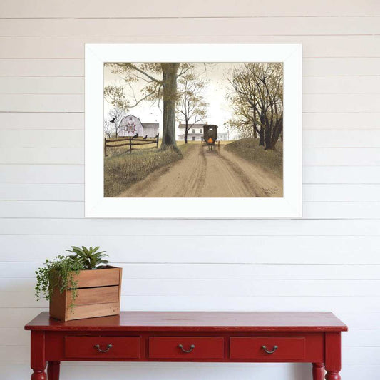 Headin Home White Framed Print Wall Art - Homeroots - Flyclothing LLC