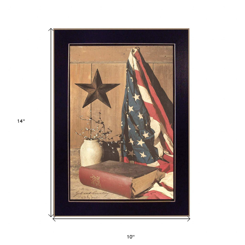 God and Country Black Framed Print Wall Art - Homeroots - Flyclothing LLC