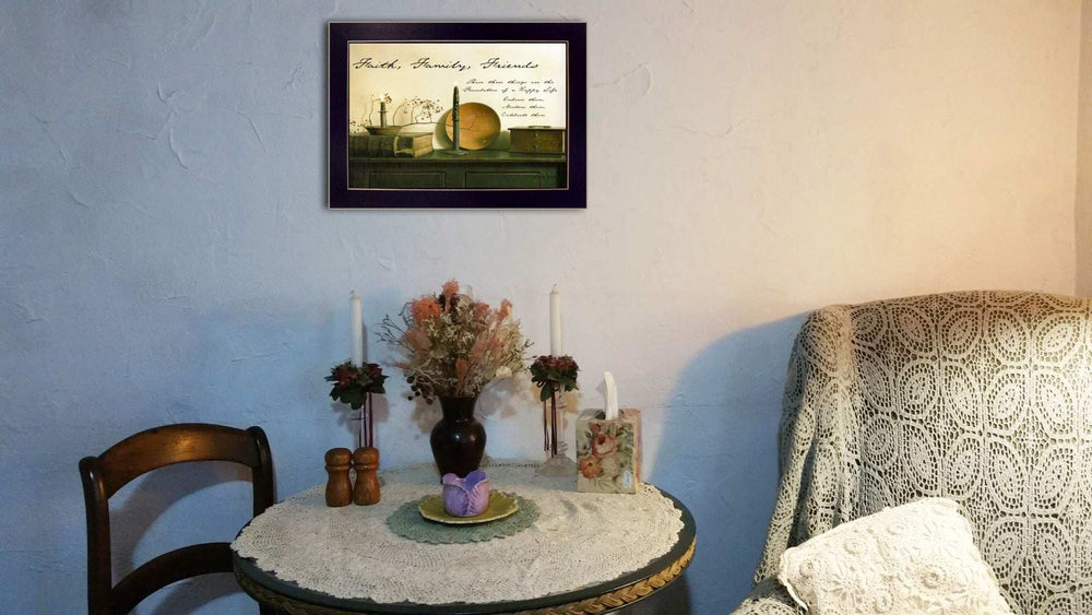 Faith Family and Friends Black Framed Print Wall Art - Homeroots - Flyclothing LLC