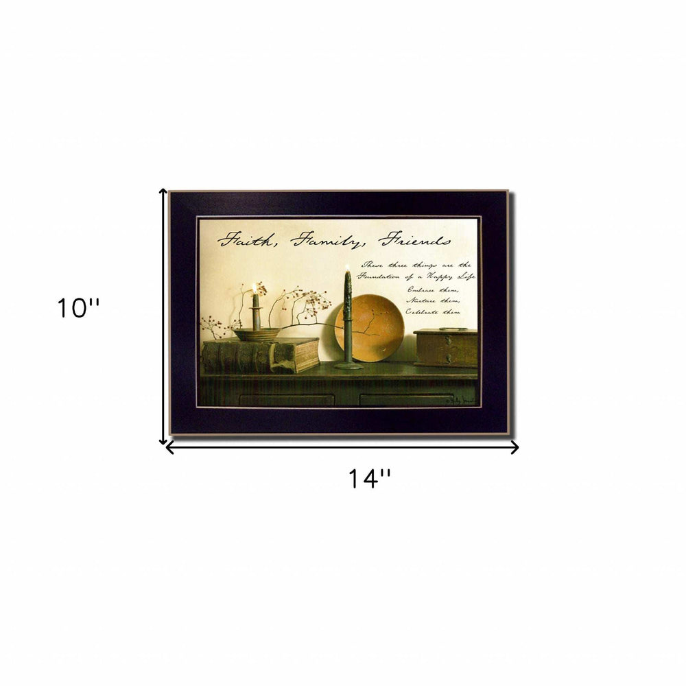 Faith Family and Friends Black Framed Print Wall Art - Homeroots - Flyclothing LLC