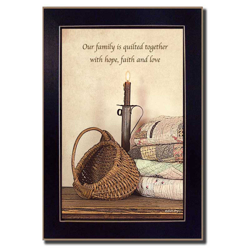 Quilted Together Black Framed Print Wall Art - Homeroots - Flyclothing LLC