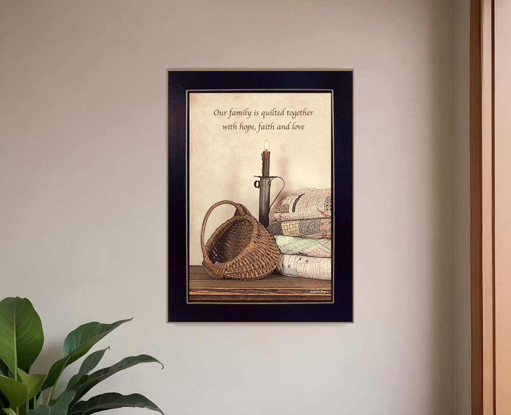 Quilted Together Black Framed Print Wall Art - Homeroots - Flyclothing LLC