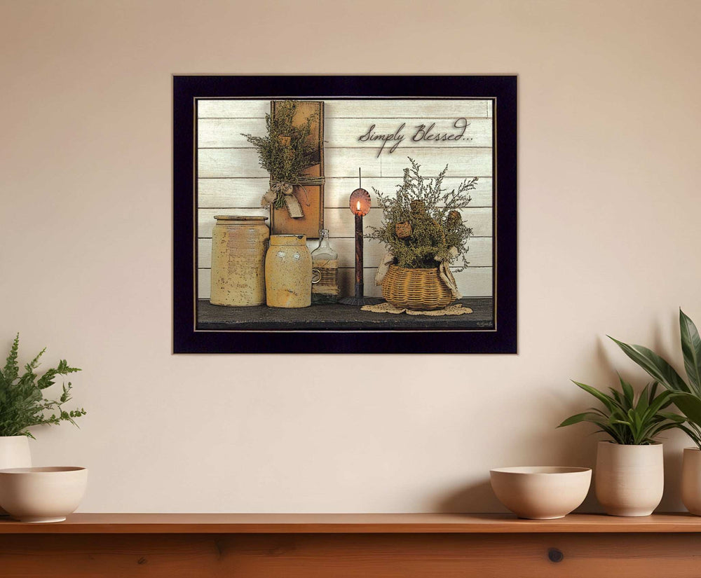 Simply Blessed Black Framed Print Wall Art - Homeroots - Flyclothing LLC