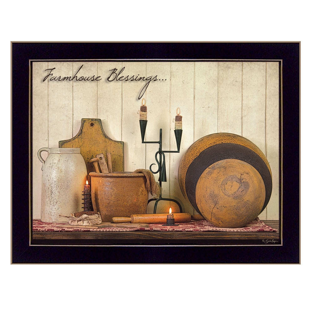 Farmhouse Blessings 1 Black Framed Print Wall Art - Homeroots - Flyclothing LLC