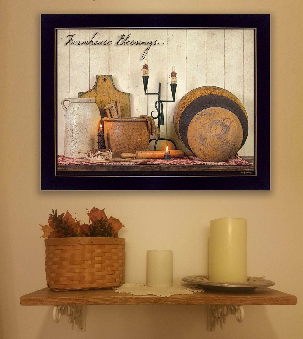 Farmhouse Blessings 1 Black Framed Print Wall Art - Homeroots - Flyclothing LLC