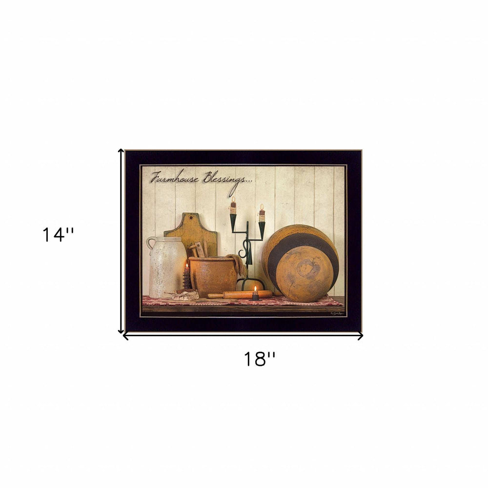 Farmhouse Blessings 1 Black Framed Print Wall Art - Homeroots - Flyclothing LLC