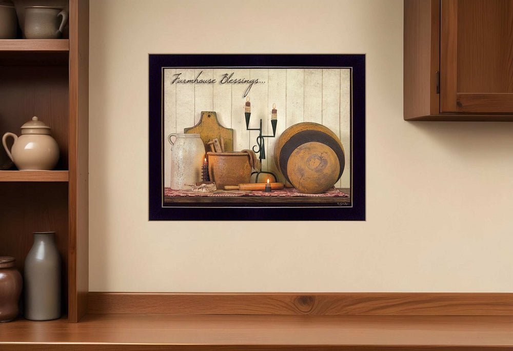 Farmhouse Blessings 1 Black Framed Print Wall Art - Homeroots - Flyclothing LLC
