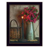 Basket and Blossoms Black Framed Print Wall Art - Homeroots - Flyclothing LLC