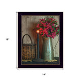 Basket and Blossoms Black Framed Print Wall Art - Homeroots - Flyclothing LLC