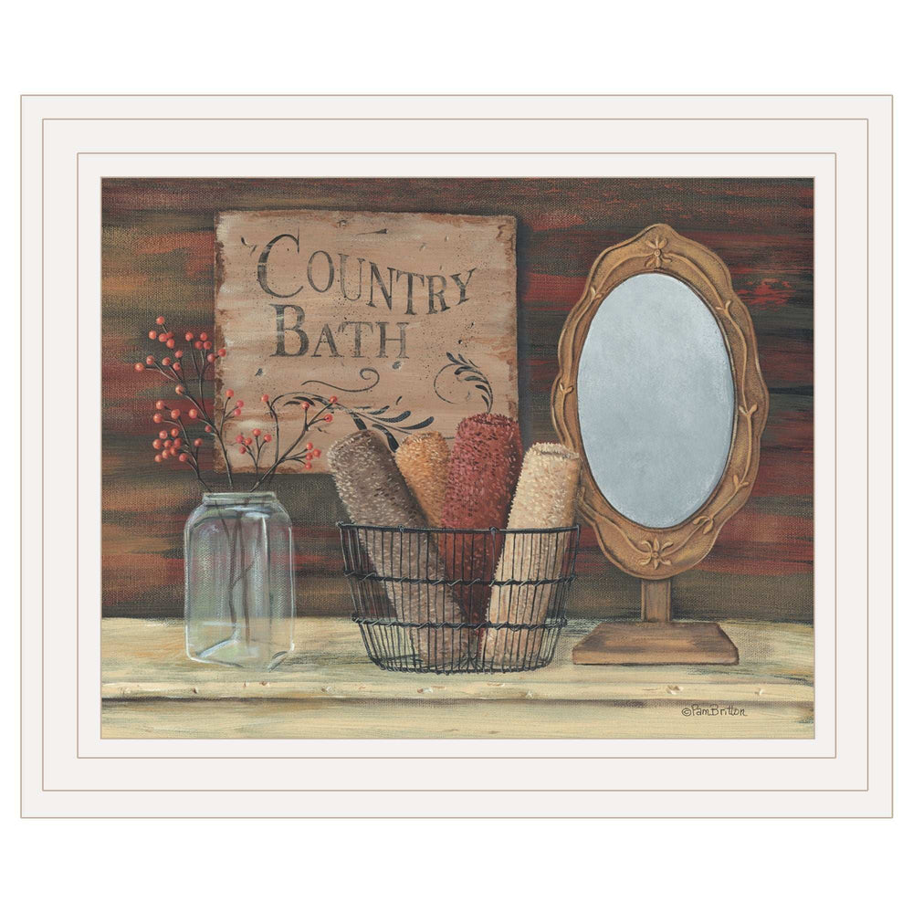 Country Bath 6 White Framed Print Bathroom Wall Art - Homeroots - Flyclothing LLC