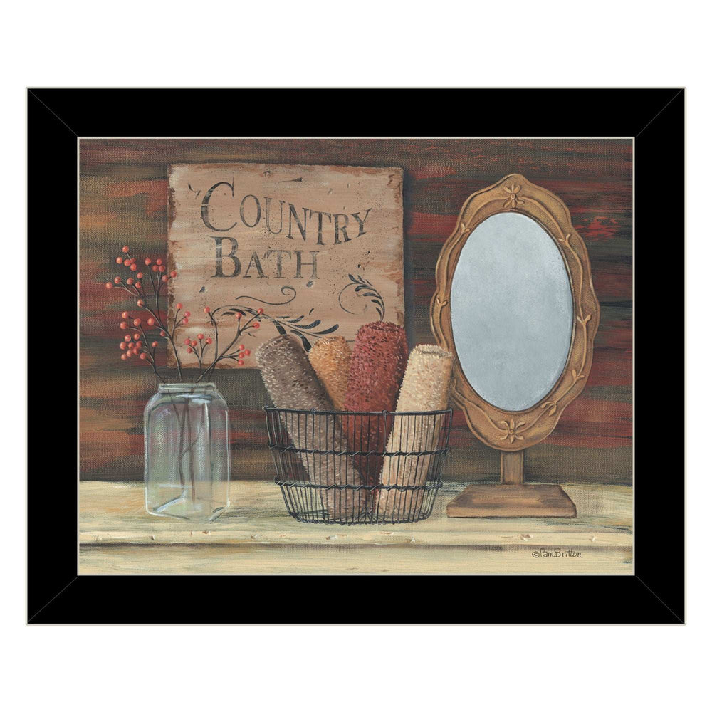 Country Bath 7 Black Framed Print Bathroom Wall Art - Homeroots - Flyclothing LLC