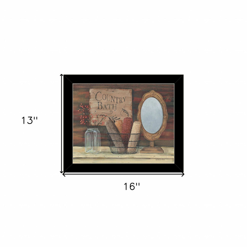 Country Bath 7 Black Framed Print Bathroom Wall Art - Homeroots - Flyclothing LLC