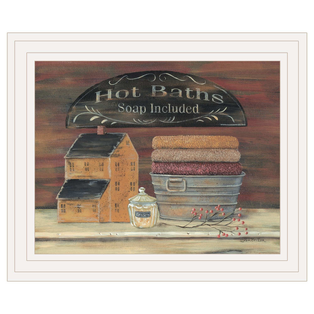 HOT BATH 8 White Framed Print Bathroom Wall Art - Homeroots - Flyclothing LLC