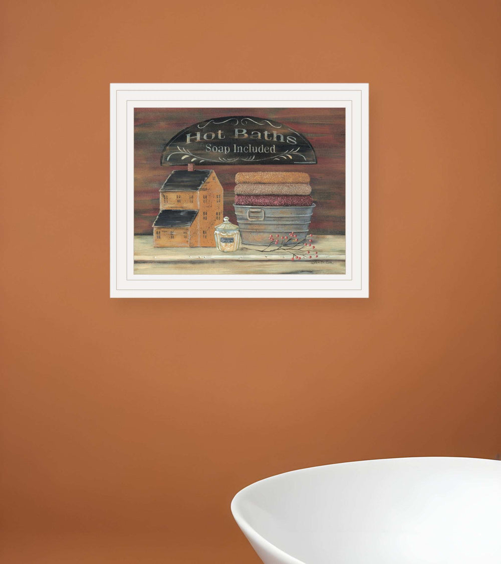 HOT BATH 8 White Framed Print Bathroom Wall Art - Homeroots - Flyclothing LLC